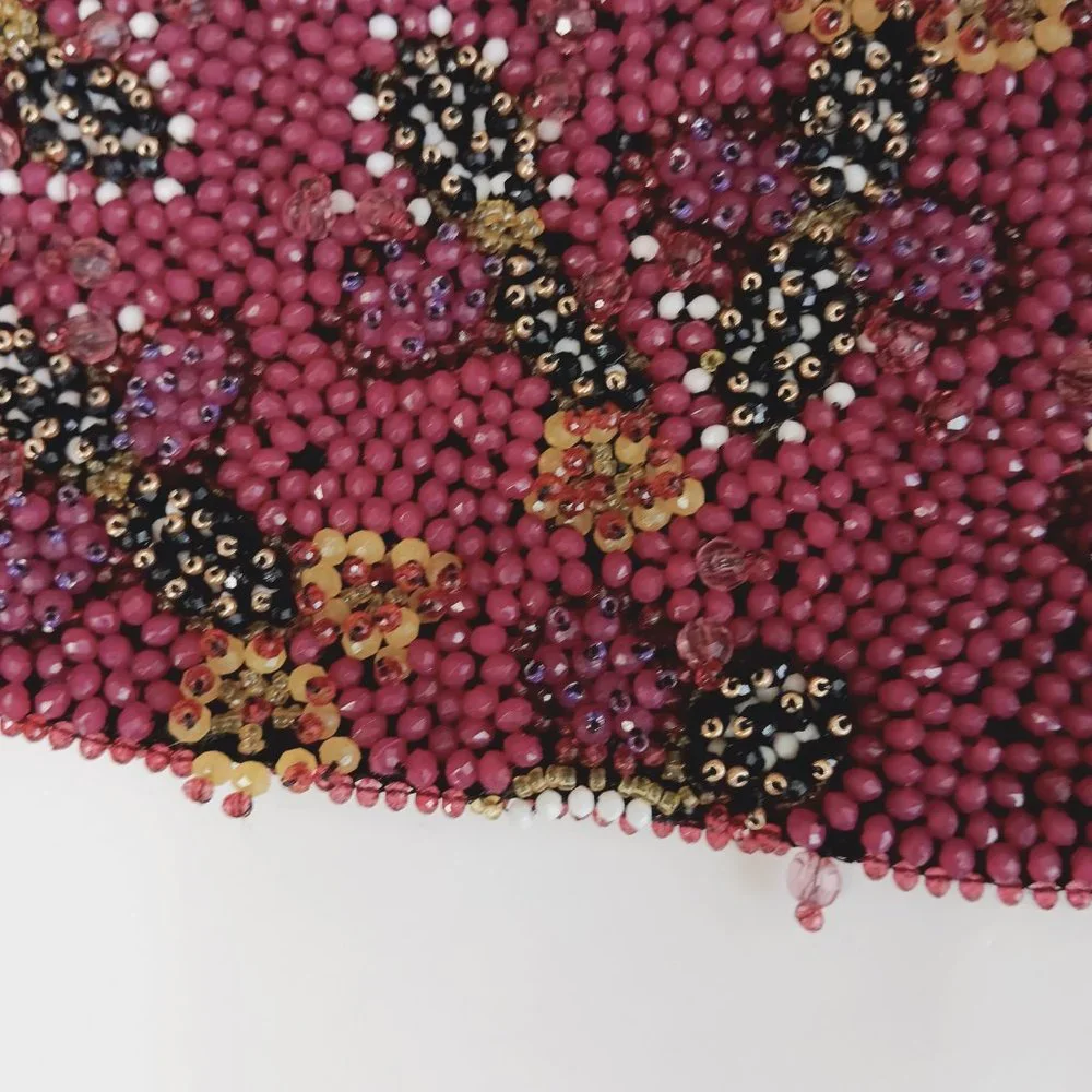 ZARA Women's Purple Beaded Sash Belt 7521 037 611 Size 32/US 14